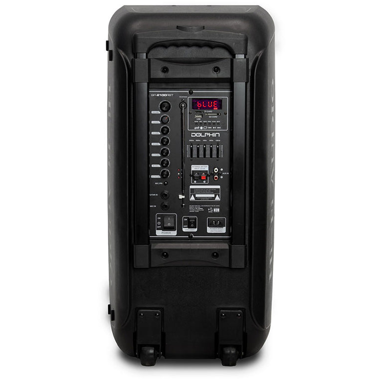 Dolphin Audio Dual 10” Rechargeable Speaker with Wireless Microphone SP-2100RBT