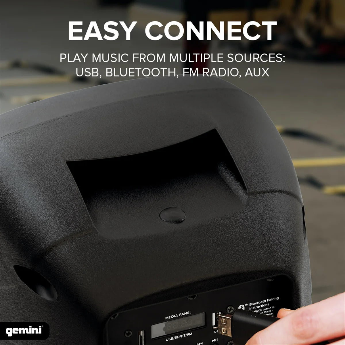 Gemini 8" Portable Powered Bluetooth Speaker AS-08TOGO