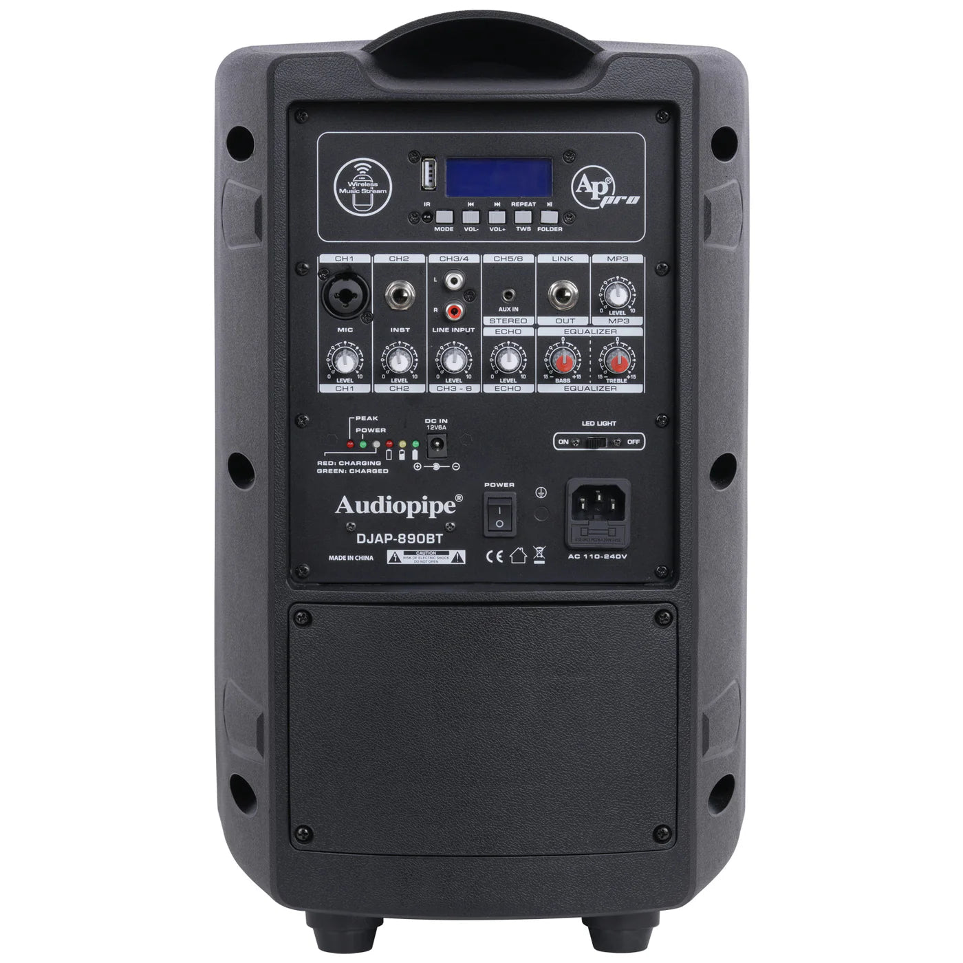 Audiopipe 8” Rechargeable Speaker DJAP-B895BT