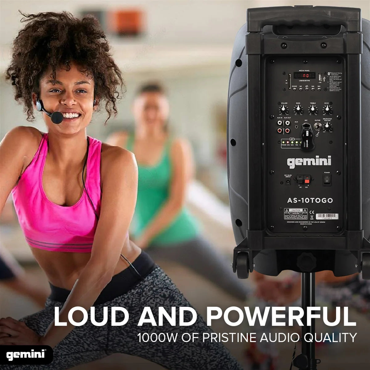 Gemini 10" Portable Powered Bluetooth Speaker AS-10TOGO