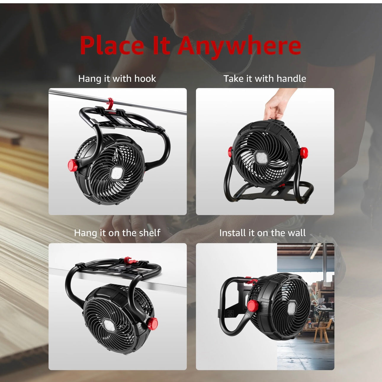 Ludger Rechargeable Fan 9” EL-912WF