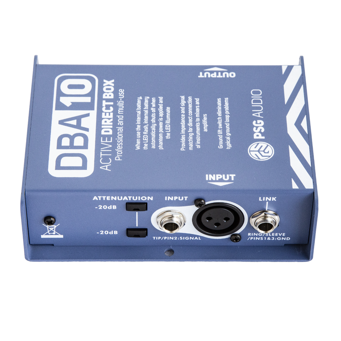 PSG Audio Active Direct Box with Ground Lift and Attenuator DBA-10
