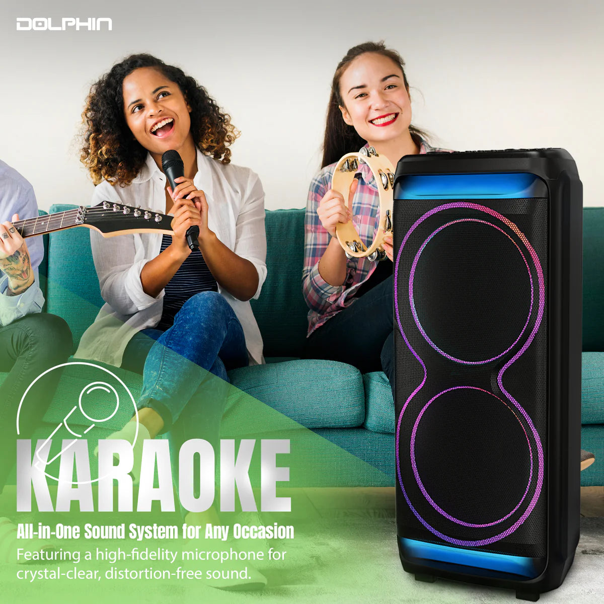 Dolphin Rechargeable Party Speaker Dual Station 2X15” SP-5500RBT