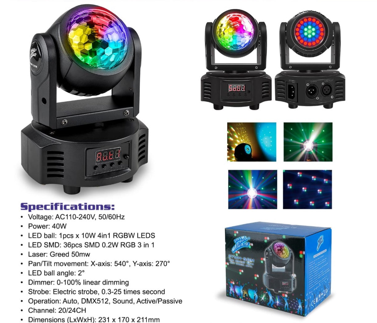 Z Led Party Mini Moving Head Light ZYMH-58M