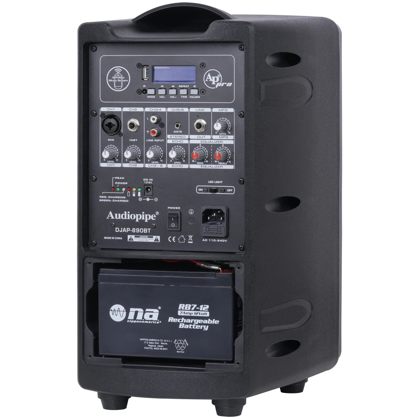 Audiopipe 8” Rechargeable Speaker DJAP-B895BT