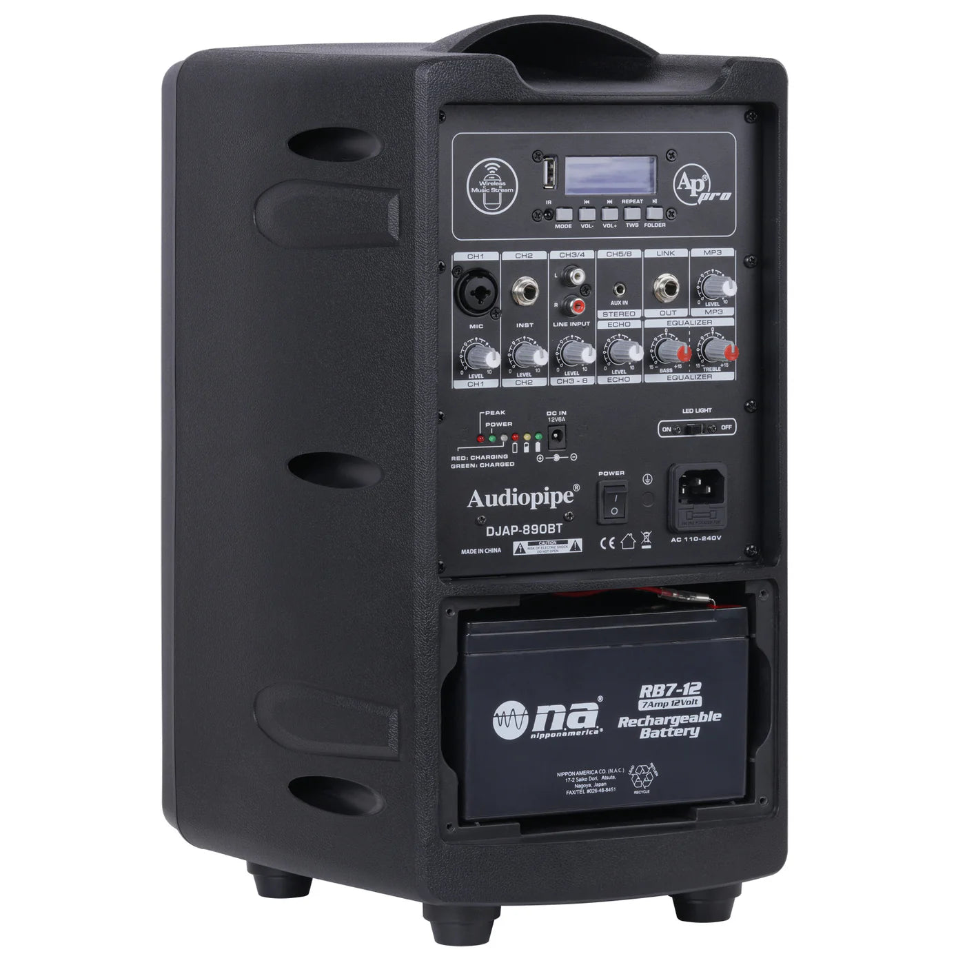 Audiopipe 8” Rechargeable Speaker DJAP-B895BT