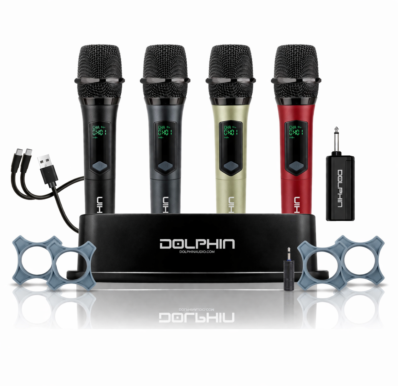 Dolphin MCX-804 Rechargeable Wireless Microphone System 4