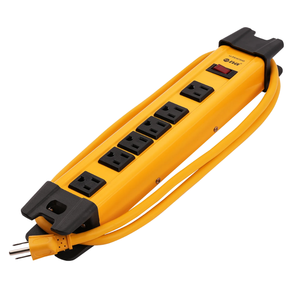 NA 6 Outlet Metal Power Strip Multi Plug 13-PS1875HD
