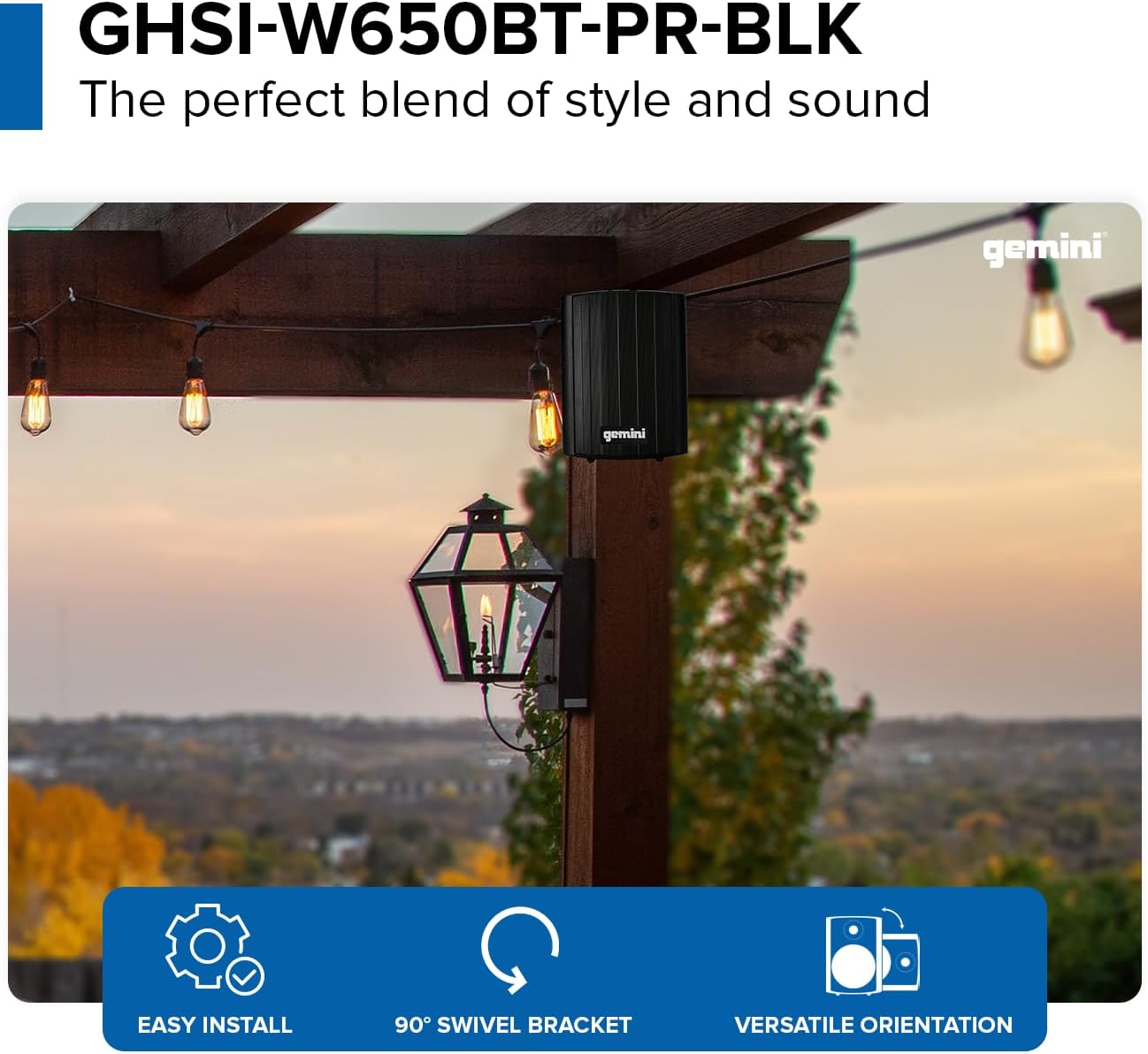 Gemini Wall Mount Weatherproof Bluetooth 4” Speakers GHSI-W400BT