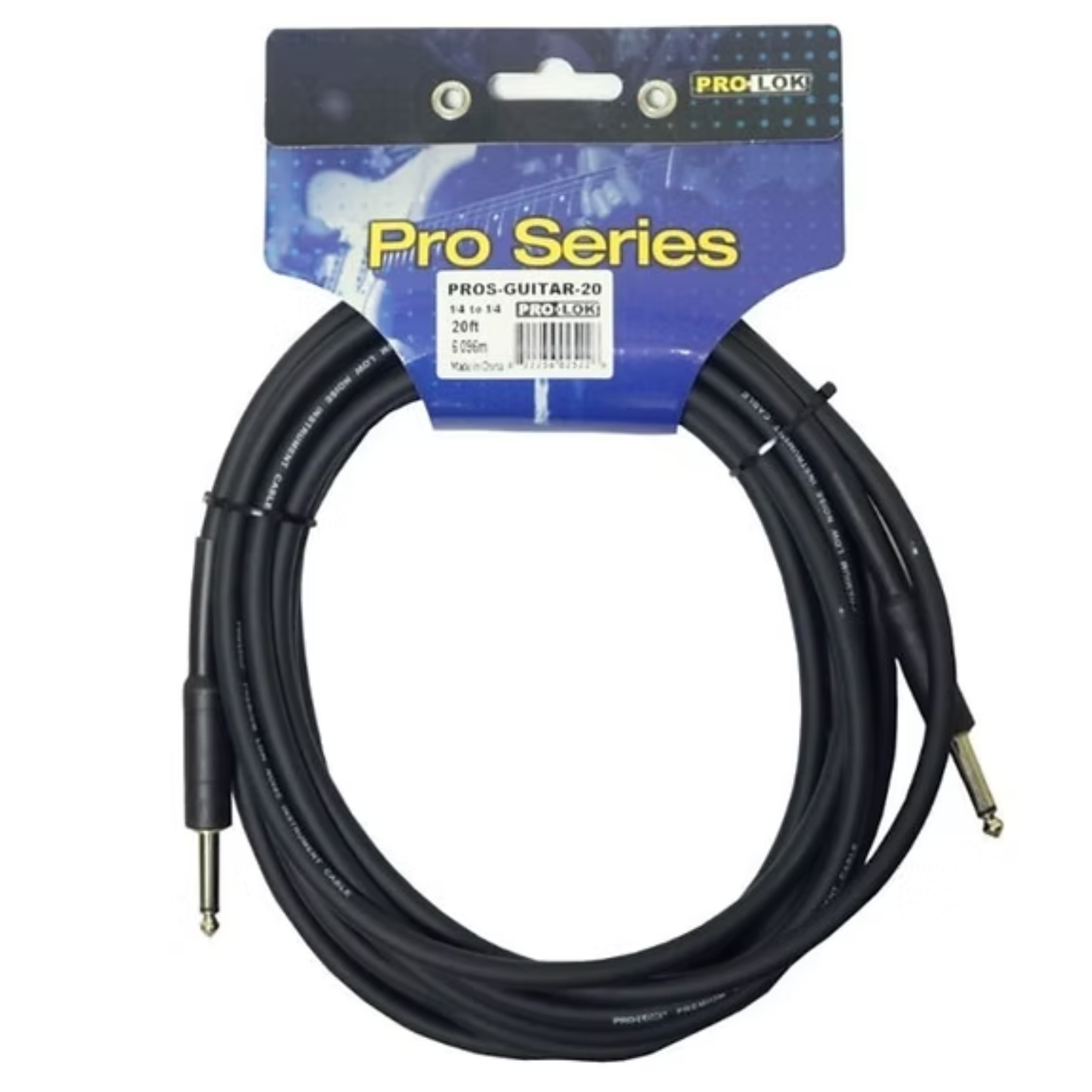 Pro-Lok 1/4-1/4 20’ Instrument Cable PROS-GUITAR-20