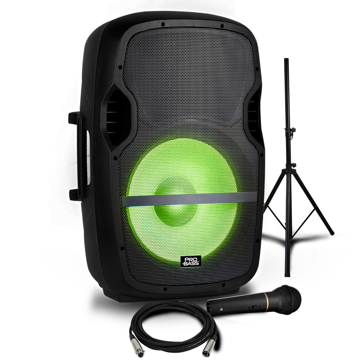 Pro Bass Powered Speaker Combo Stand and Microphone ELEVATE-LP