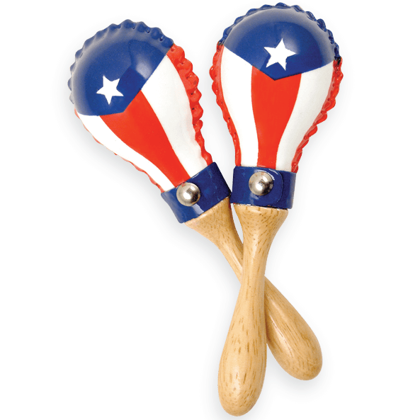 Lp Mini Rawhide Maracas Puerto Rico Flag