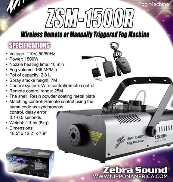 Z Fog Machine 1500 Watts ZSM-1500R