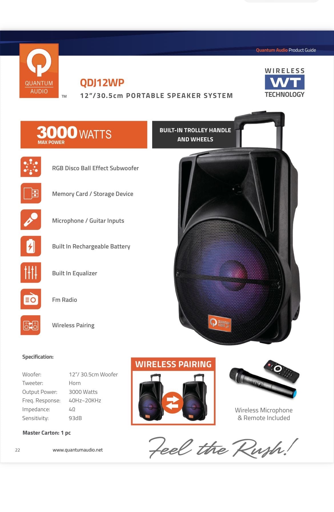 Quantum Audio 12" 3000W Watts QDJ-12