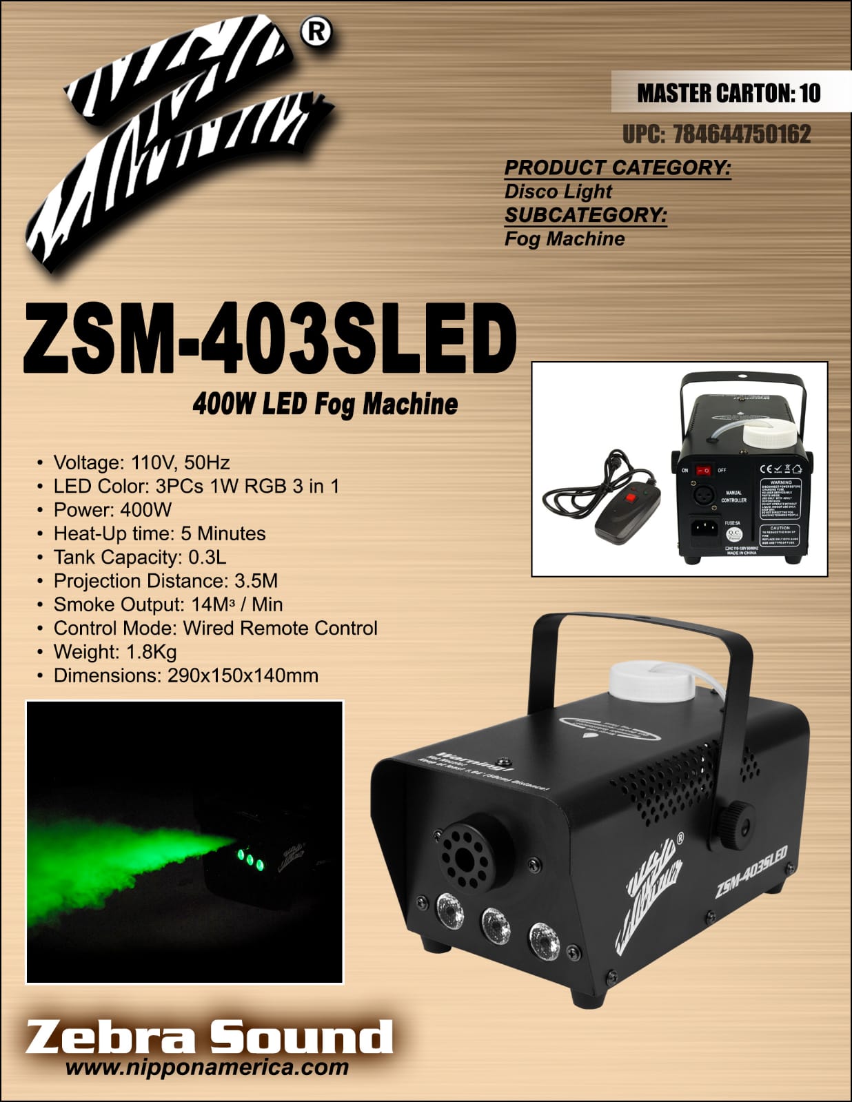 Z Fog Machine 400 Watts ZSM-403SLED