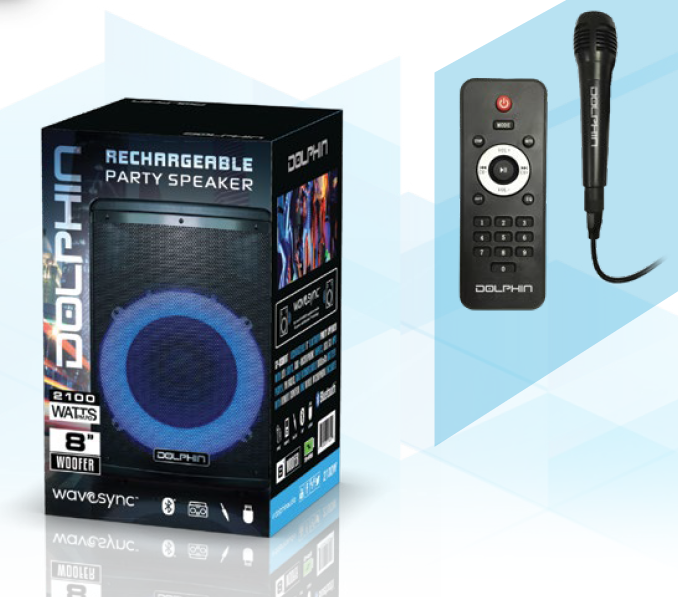 Dolphin 8" Rechargeable Speaker 2100W Watts SP-807RBT