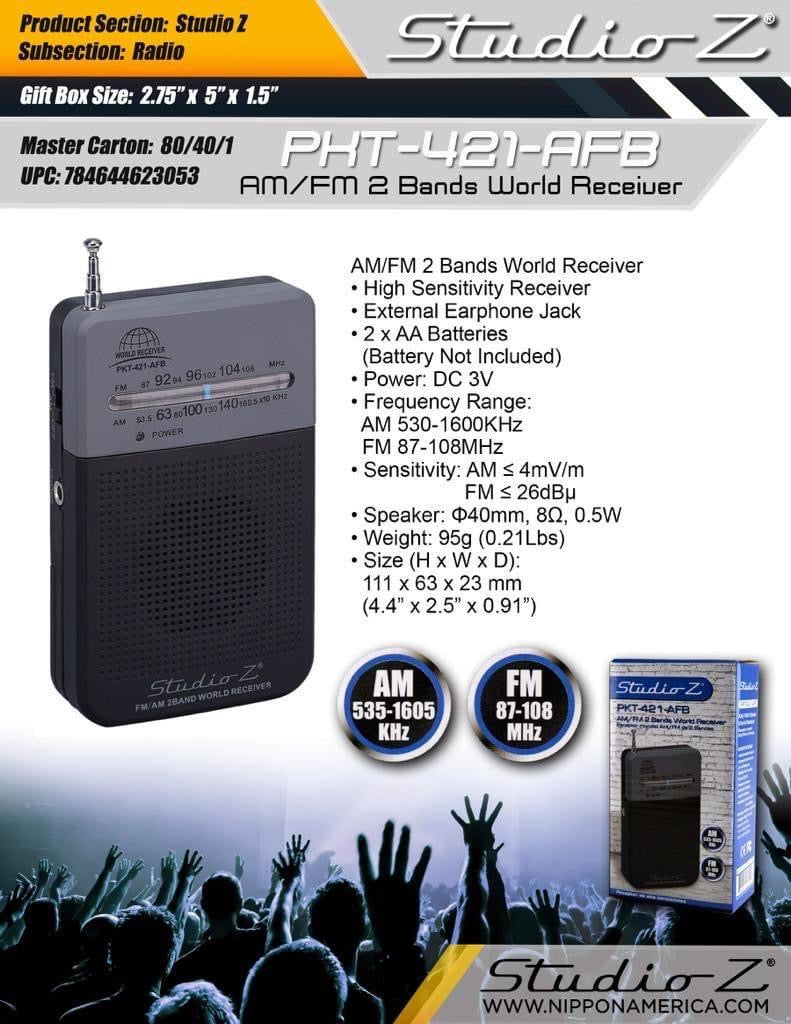 Studio Z Pocket Radio 2 Bands PKT-421-AFB
