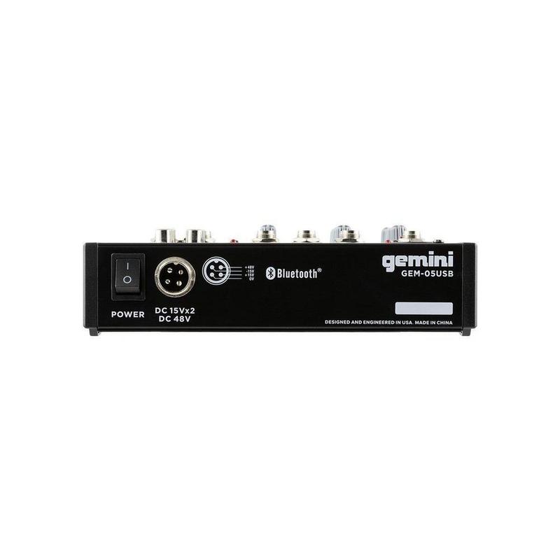 Gemini Compact 5 CH Bluetooth Mixer GEM-05USB