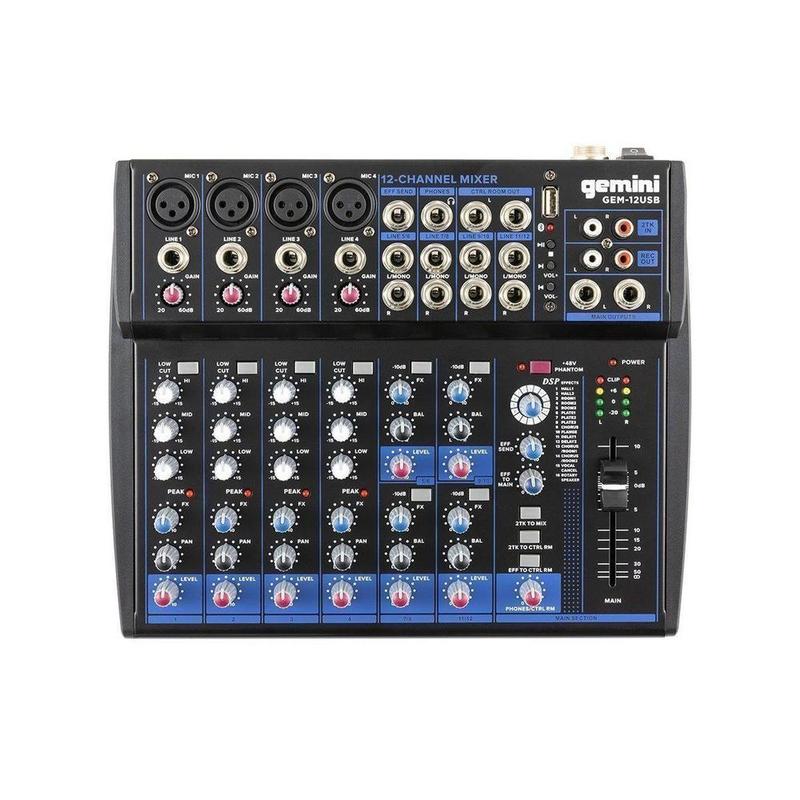 Gemini Compact 12 CH Bluetooth Mixer GEM-12USB