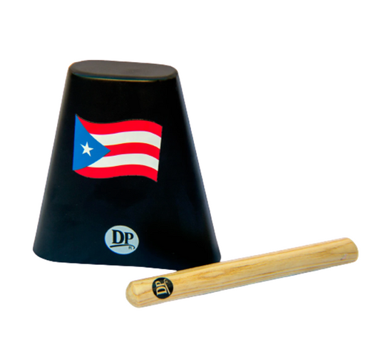 DP 6" Black Handheld Cowbell With PR Flag DP-C6BSF