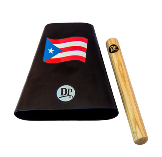 DP 7" Black Handheld Cowbell With PR Flag DP-C7BSF