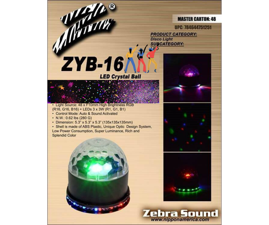 Z Party Led Crystal Ball ZYB-16