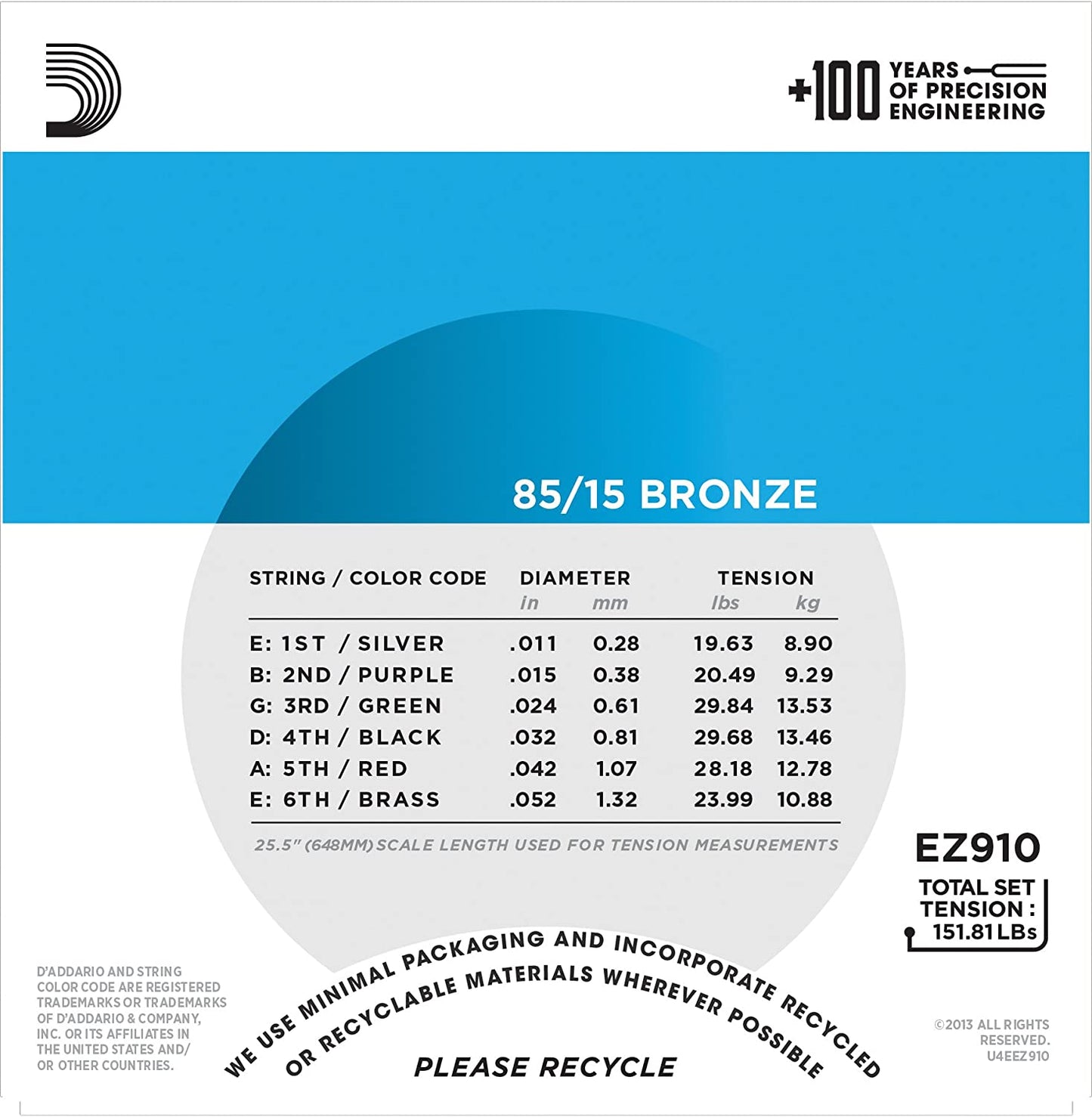 D'Addario Light .011-.052 EZ910