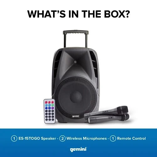 Gemini 15" Active Battery Powered Loudspeaker ES-15 TOGO