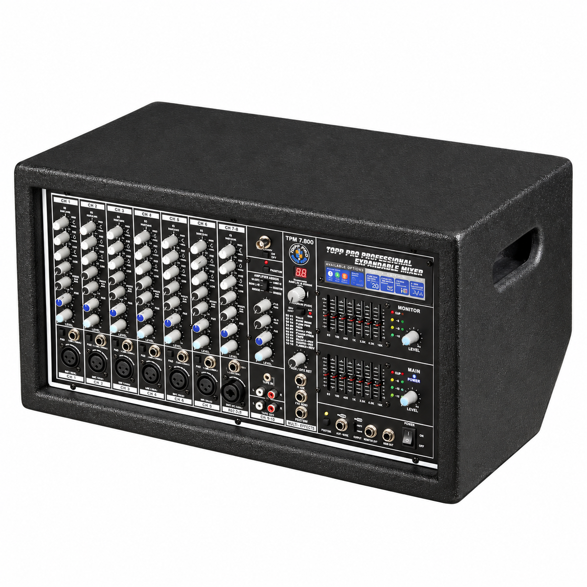 Topp Pro TPM 7.800 10-Channel 1600W Powered Mixer with DSP