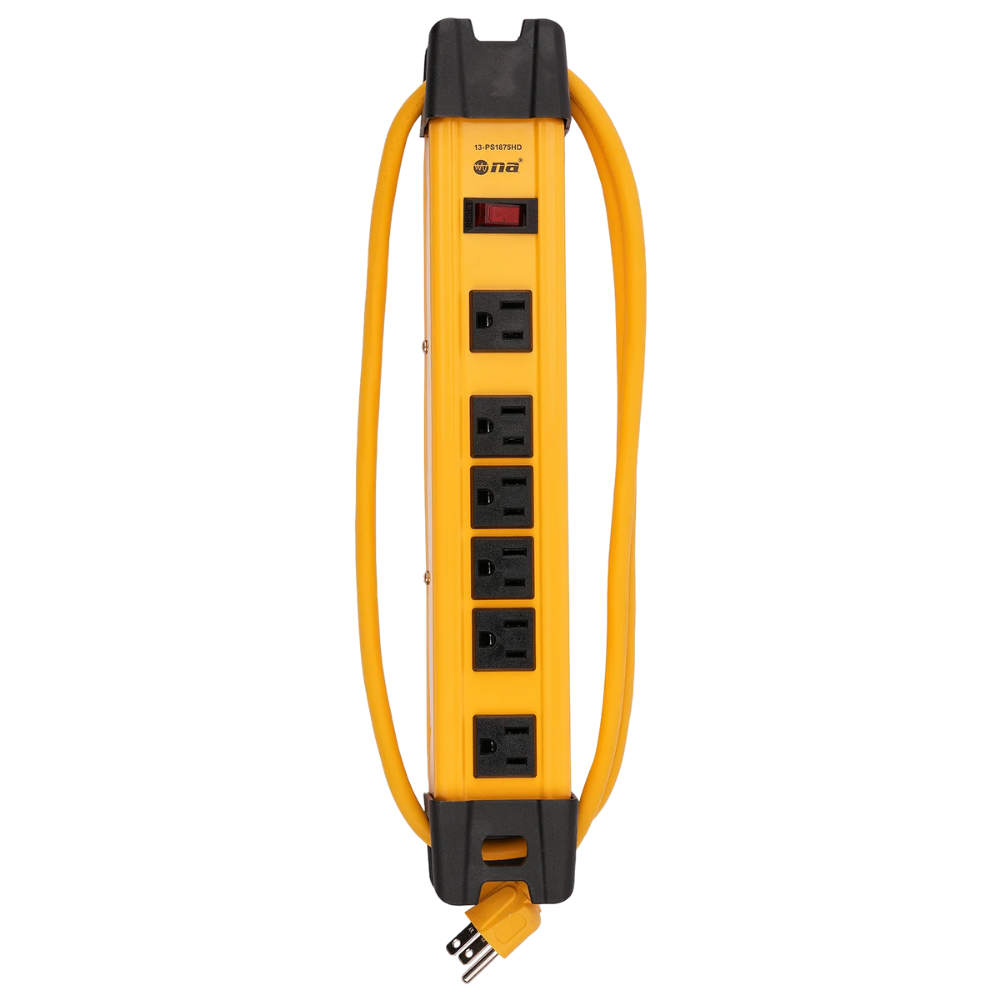 NA 6 Outlet Metal Power Strip Multi Plug 13-PS1875HD