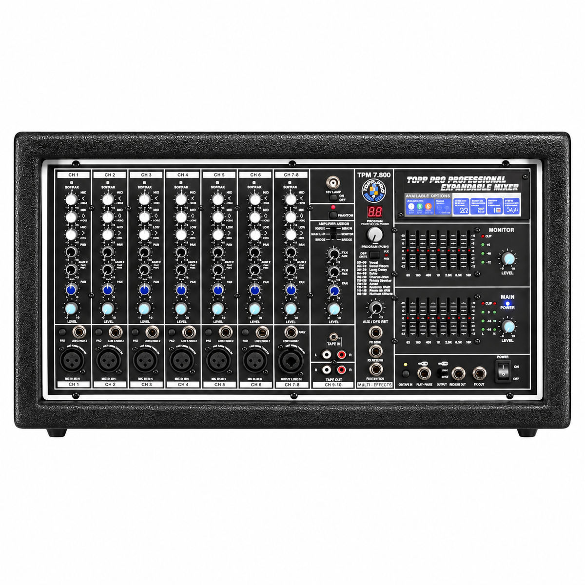 Topp Pro TPM 7.800 10-Channel 1600W Powered Mixer with DSP