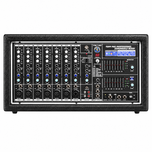 Topp Pro TPM 7.800 10-Channel 1600W Powered Mixer with DSP