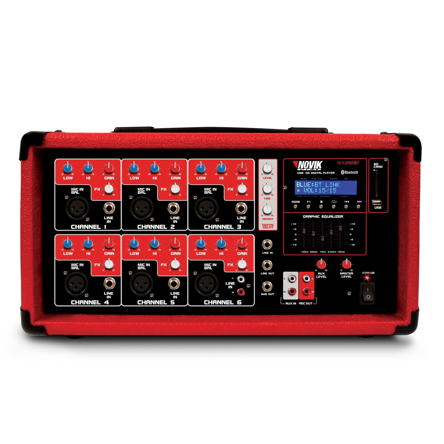Novik Neo Cabinet Powered Mixer 6 CH NVK-6400BT