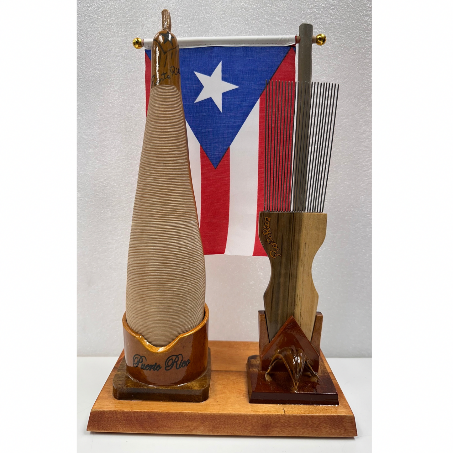 Mr. Santiago Set Profesional de Güiro Artesanal Puertorriqueño – Kit Completo con Puyero de Cuerdas de Piano, Bases y Sacos