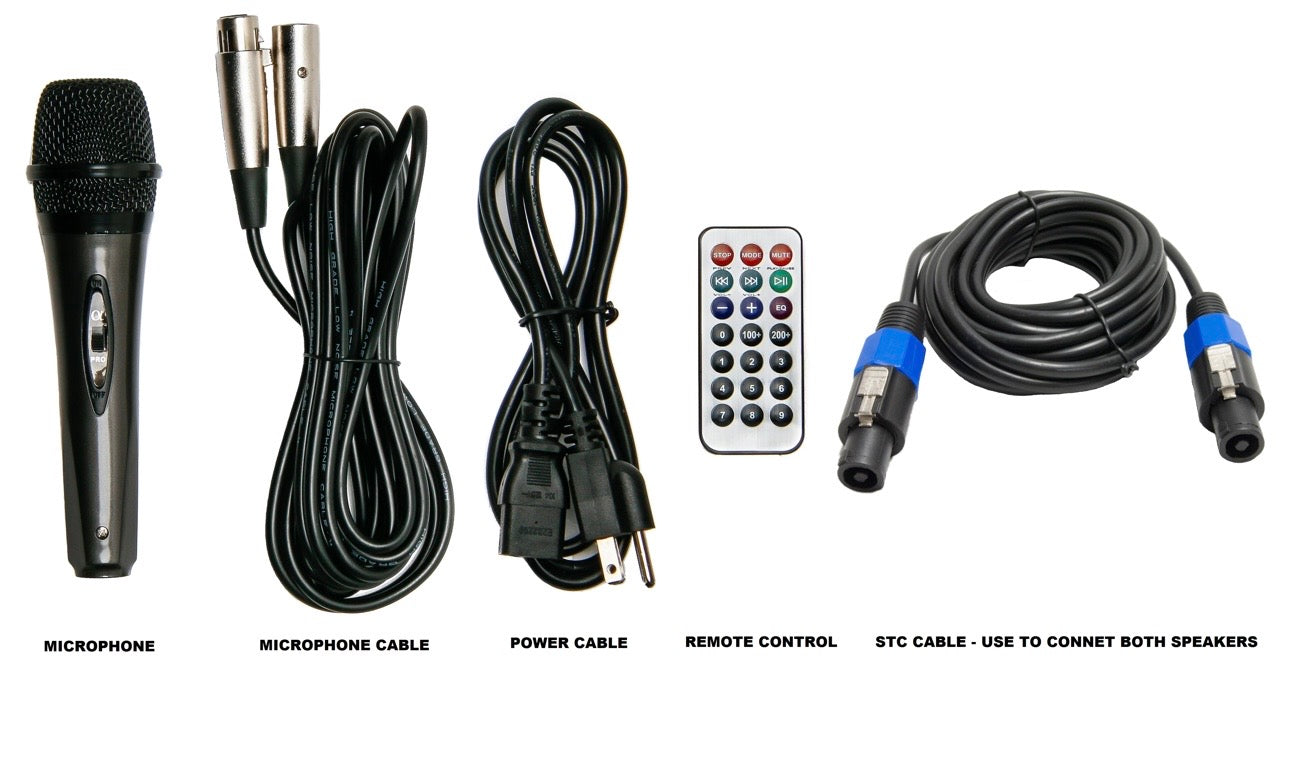 Alphasonik Combo Dual 15” Bluetooth with Mic & Stand – Party & Karaoke System