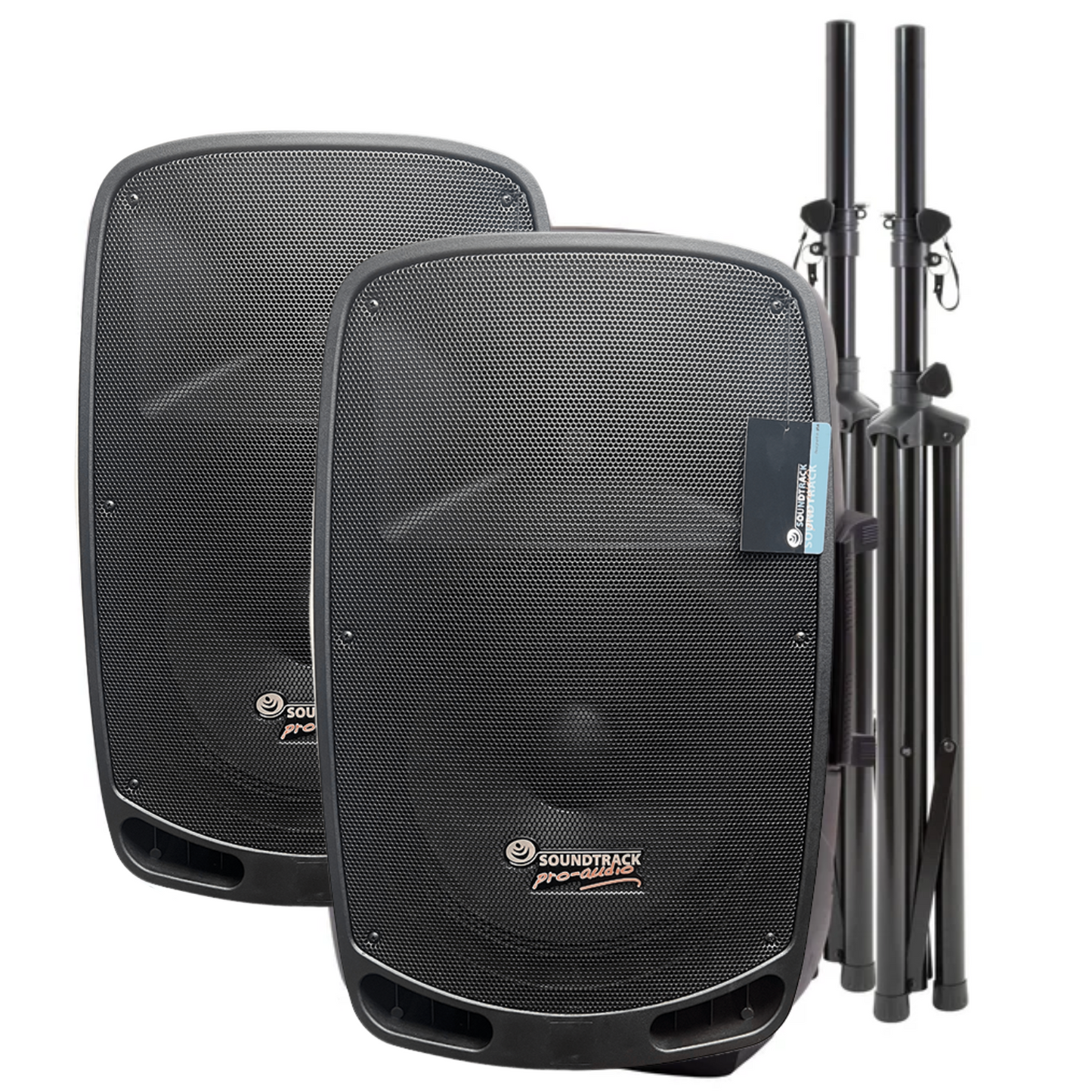 Soundtrack Pro Audio Combo Dual Speaker 15” Stands and Cables AS-450SYS