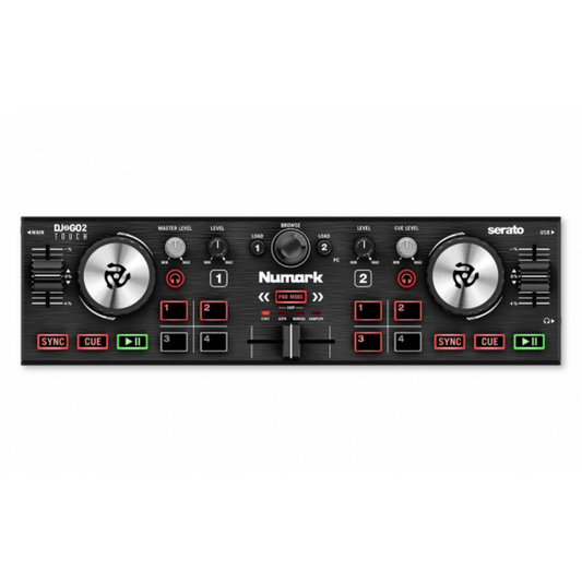 Numark DJ2GO2 Touch Pocket DJ Controller with Capacitive Touch Jog Wheels