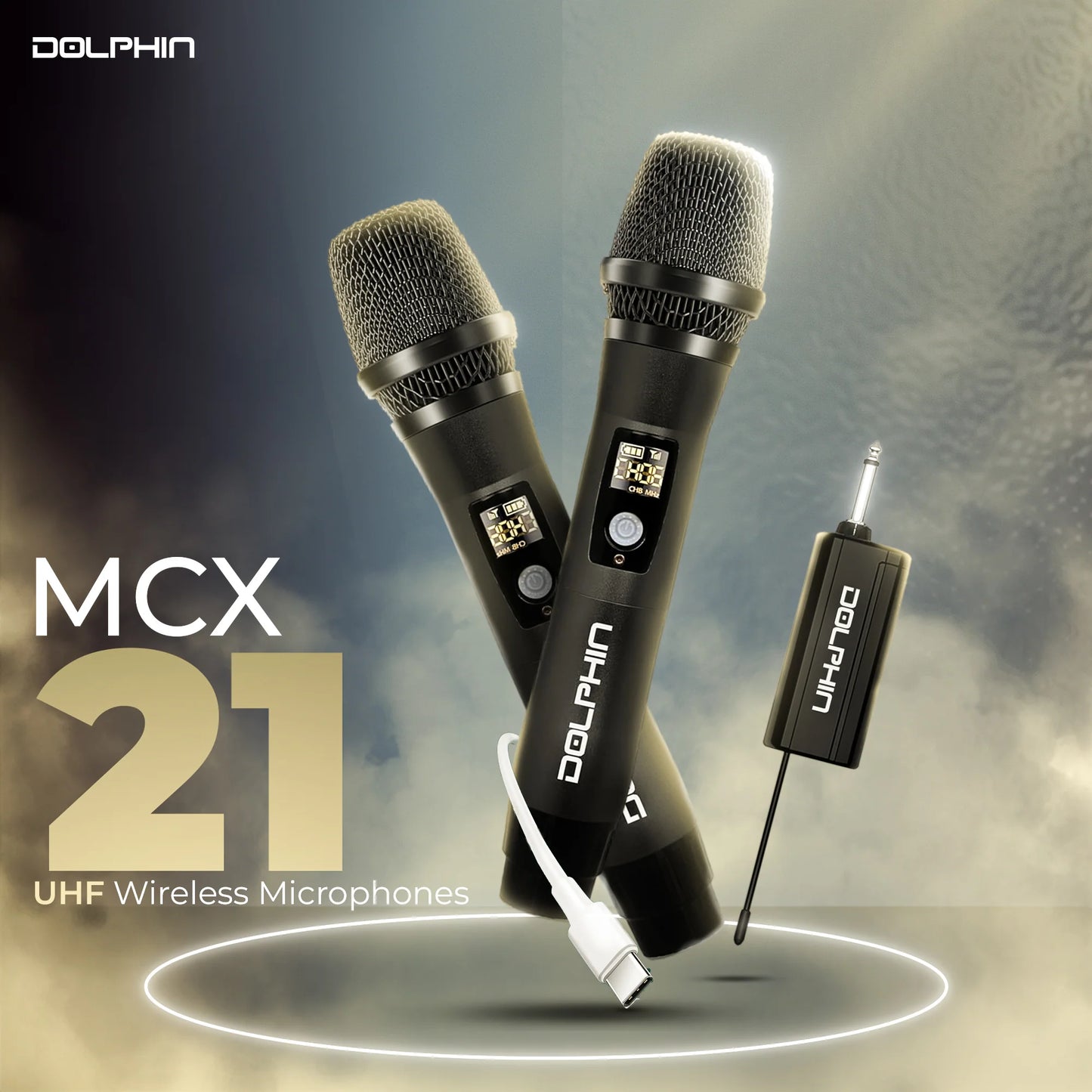 Dolphin Dual UHF Wireless Microphone MCX-21