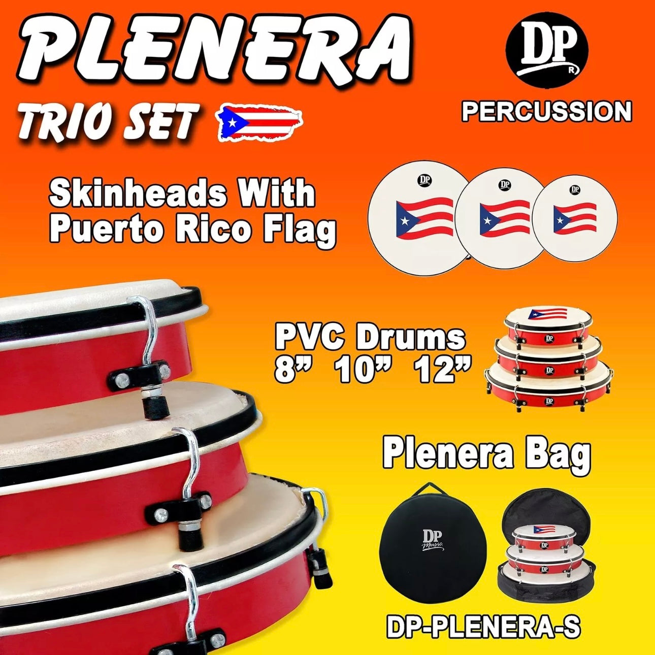 DP PVC Pandero Set PR Flag Design with Bag