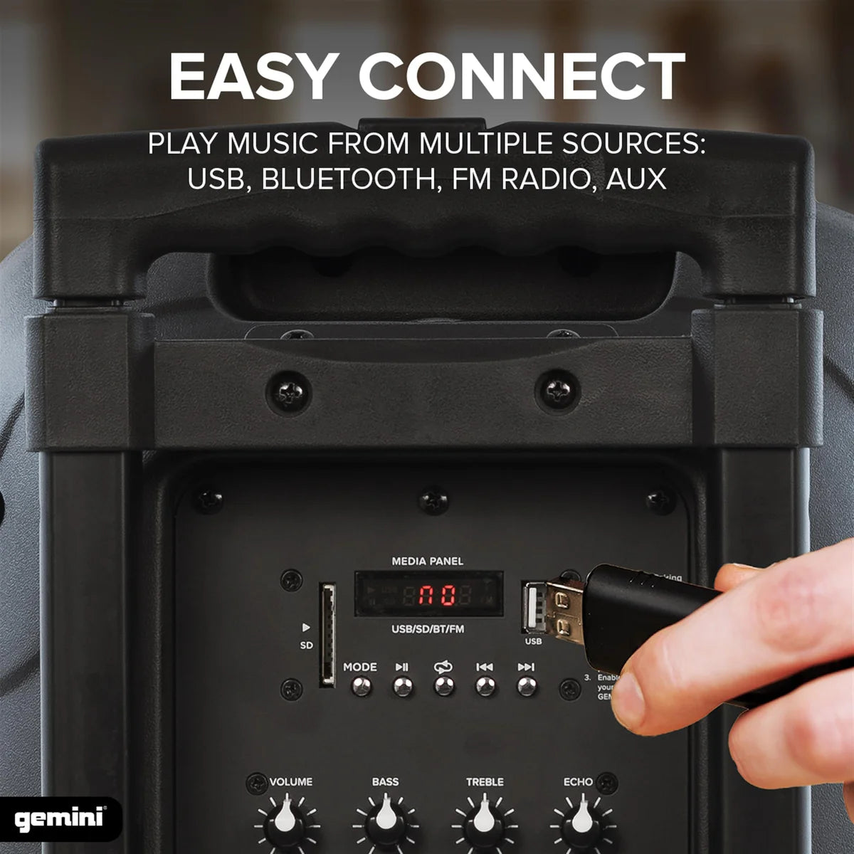 Gemini 10" Portable Powered Bluetooth Speaker AS-10TOGO