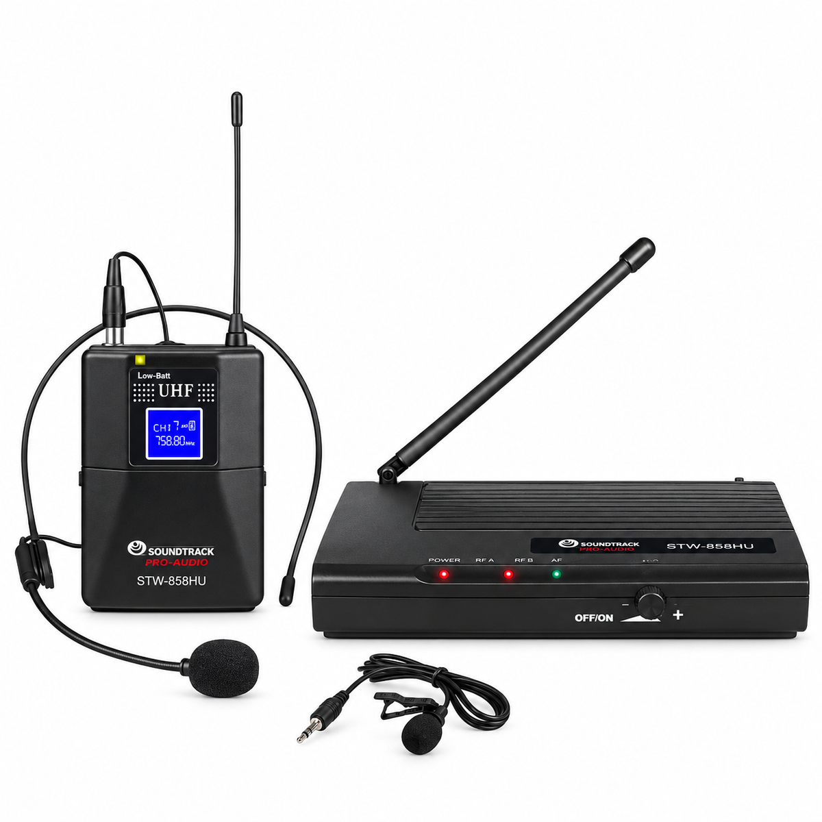 SoundTrack UHF Wireless Headset & Lavalier Microphone System STW-868HUL