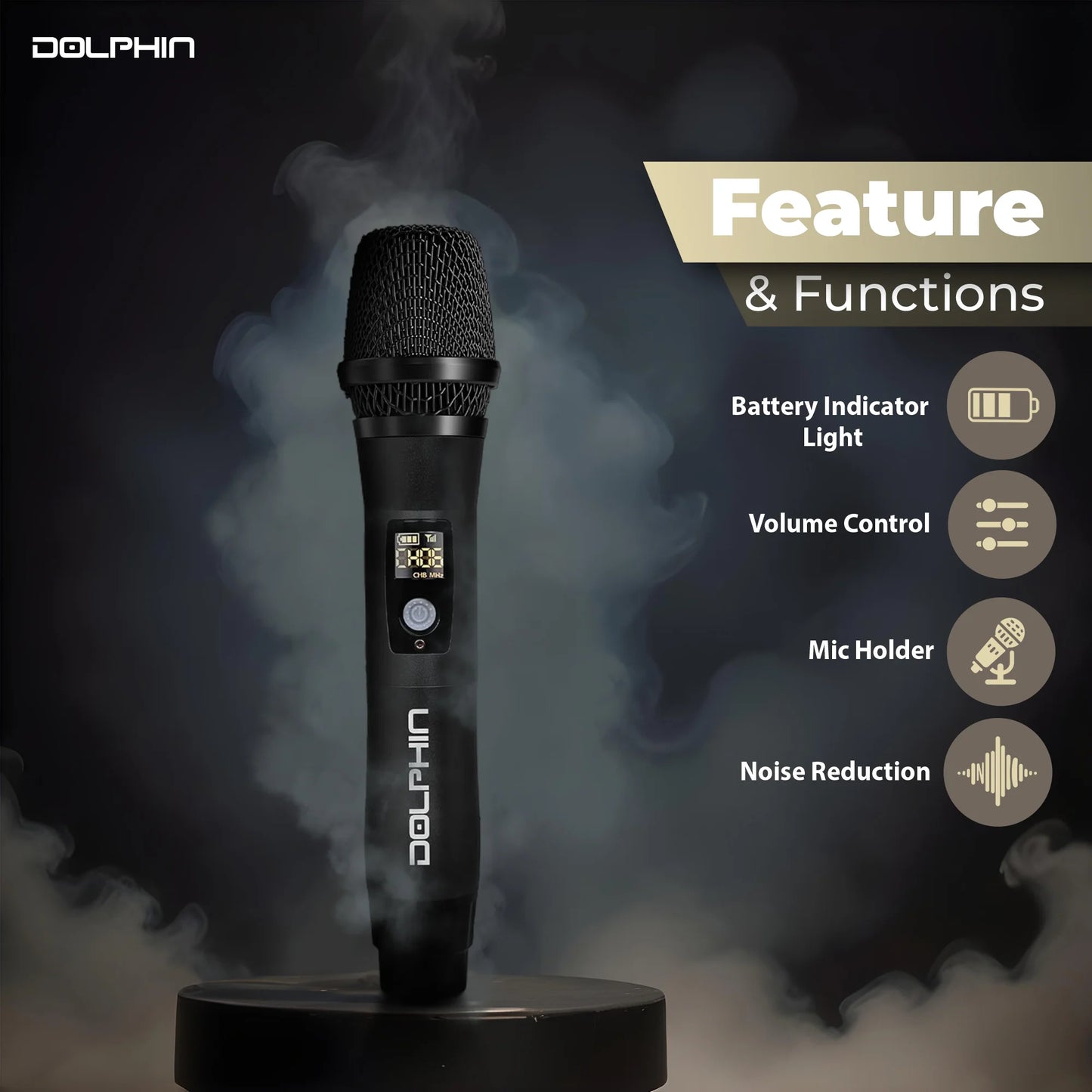 Dolphin Dual UHF Wireless Microphone MCX-21