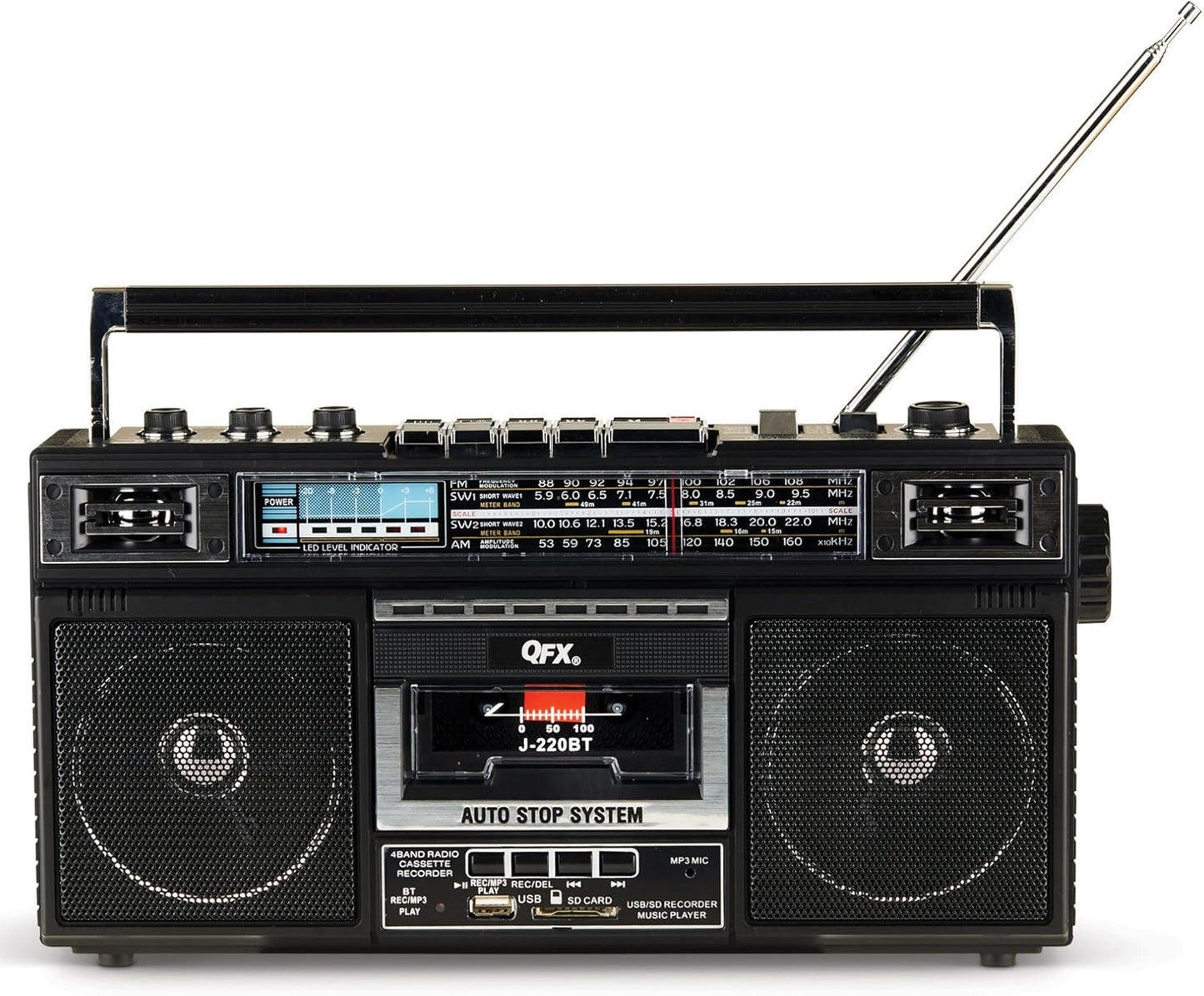 QFX Radio Portable Boombox J-240BT