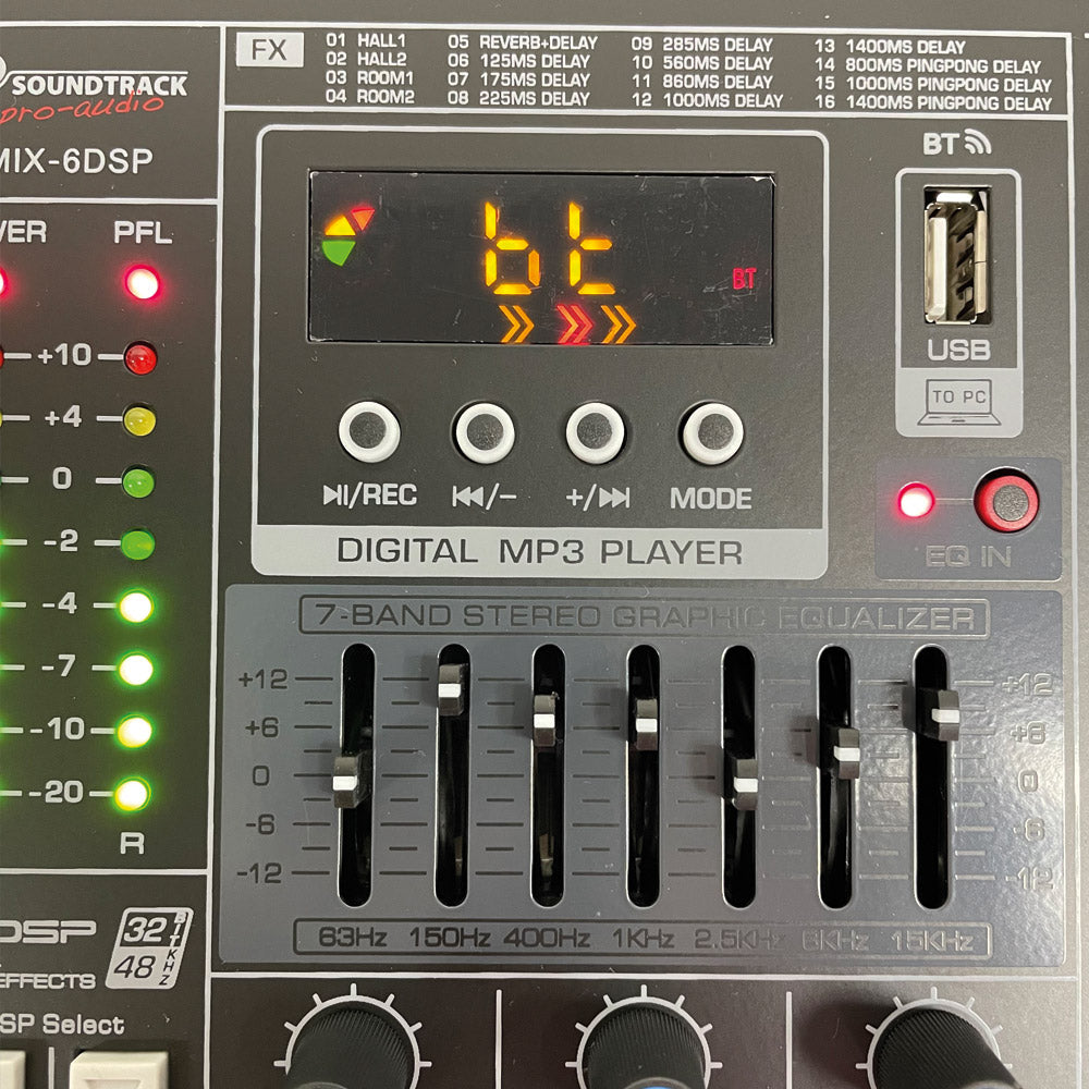 Soundtrack 6Ch DSP Mixing Console XLR MIX-6DSP