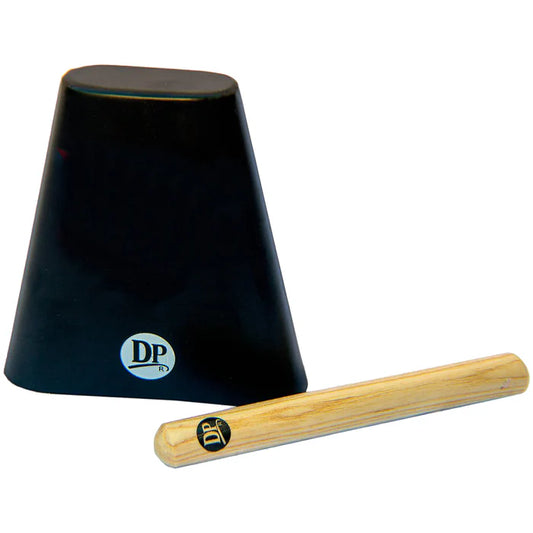 DP 4" Black Handheld Cowbell with Stick DP-C4B