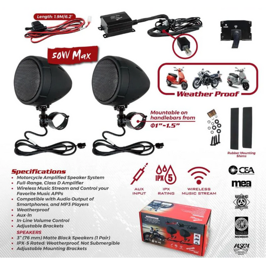 Audiopipe Motorcycle Amplified Speaker System APMC-503KT