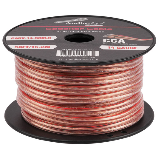 Audiopipe 50 Feets 14AWG Speaker Cable  14-50CLR