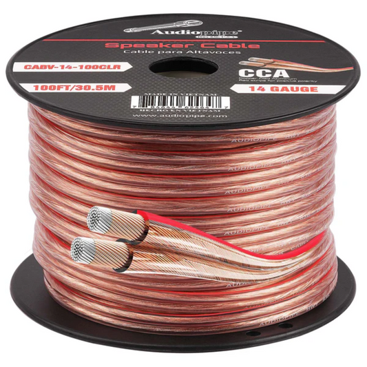 Audiopipe 100Feets 14AWG Speaker Cable 14-100CLR