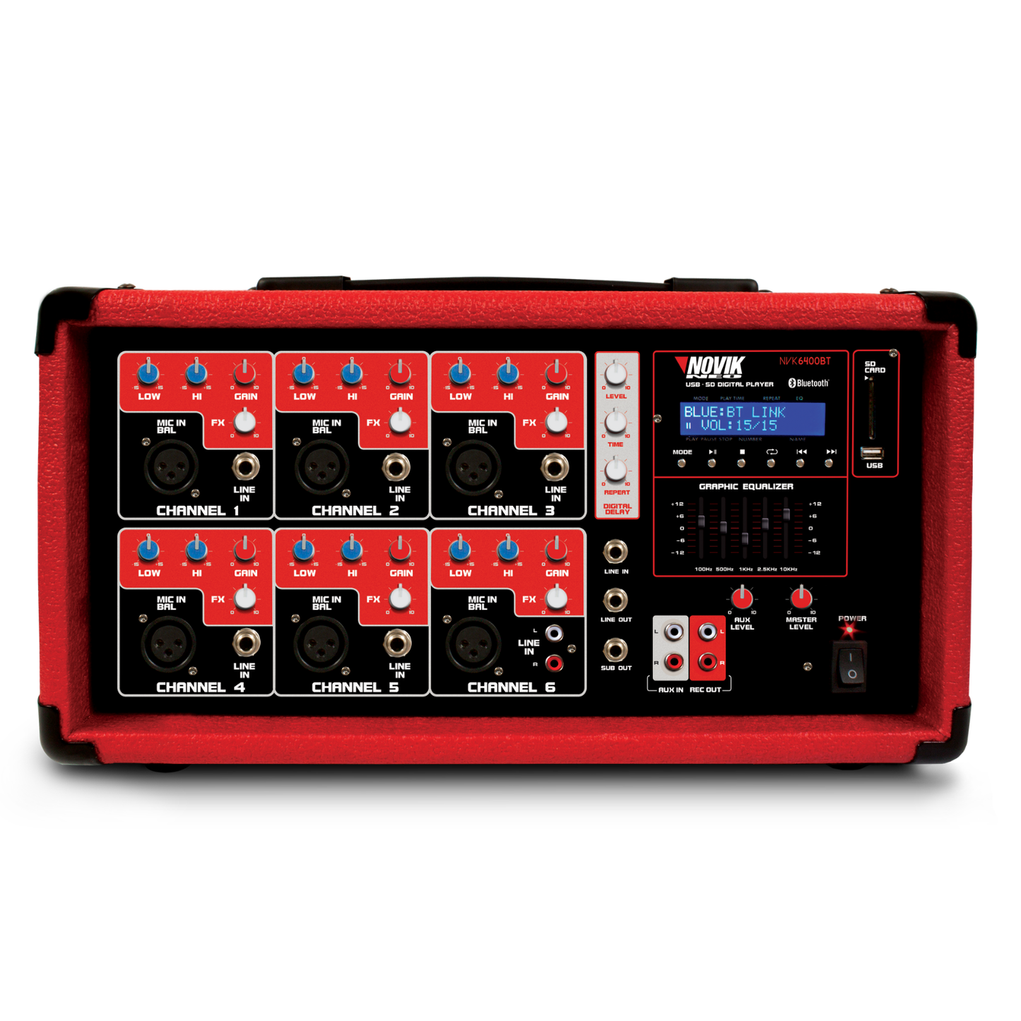 Novik Neo Cabinet Powered Mixer 6 CH NVK-6400BT