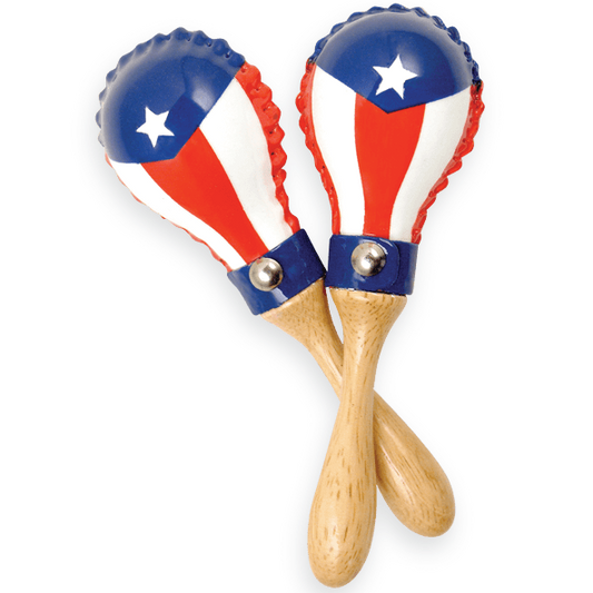 Lp Mini Rawhide Maracas Puerto Rico Flag